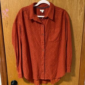 Anthropologie/PILCRO Rust Textured Button-Up Shirt
